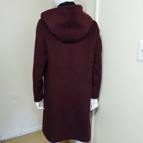 Soia & Kyo Cara Hooded Wool Blend Coat in Merlot - Picture 8 of 10